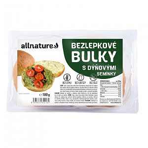 Allnature Bezlepkové bulky s dýňovými semínky 100g