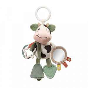 Babyono Závěsná senzorická hračka na kočárek a postýlku, Cow Bingo