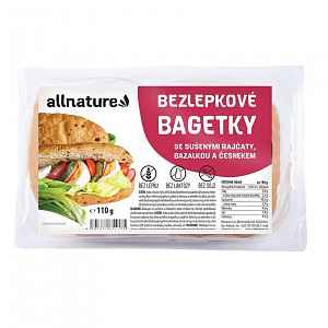 Allnature Bezlepkové bagetky se sušenými rajčaty, bazalkou, česnekem 110g