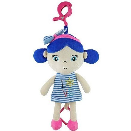 Edukační hrající plyšová panenka Baby Mix námořník holka blue
