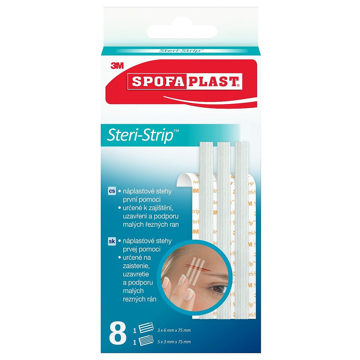 3M Spofaplast 801 Steri-Strip náplasťové stehy 8 ks