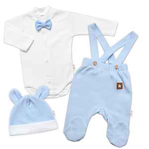 Baby Nellys 3D souprava Gentleman s dl. rukávem - modrá/bílá, vel. 56