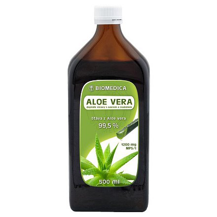 Aloe vera BIOMEDICA přírodní šťáva 99.5% 500ml
