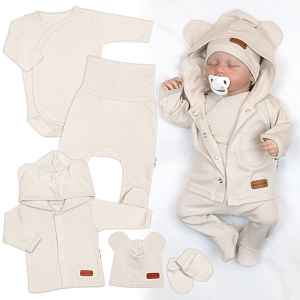 Baby Nellys 5D Bavlněná souprava pro miminko do porodnice Nature, ecru, 62