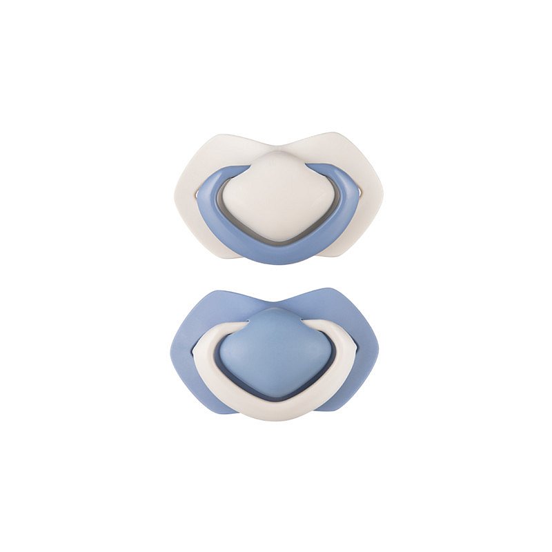 Canpol babies set symetrických silikonových dudlíků Pure Color Modrý 18m+