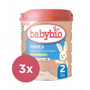 3x BABYBIO PRIMEA 2 kojenecké bio mléko 800 g
