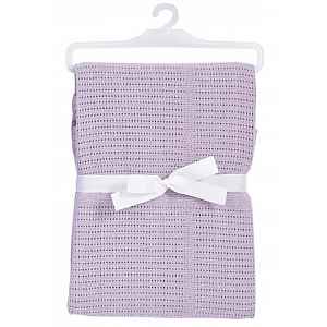 BABYDAN Dětská háčkovaná bavlněná deka lila
