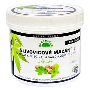 HERBAVERA Slivovicové mazání s konopím 500 ml