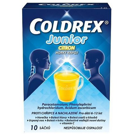 Coldrex Junior horký nápoj citron 10 ks