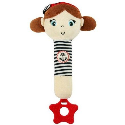 Dětská pískací plyšová hračka s kousátkem Baby Mix námořník holka