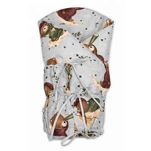 Baby Nellys Klasická retro zavinovačka šněrovací s výplní - Medvídek na měsíčku