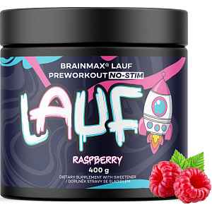 BrainMax LAUF® Preworkout, bez kofeinu, malina, 400 g