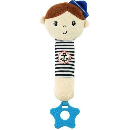 Dětská pískací plyšová hračka s kousátkem Baby Mix námořník kluk