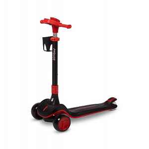 Toyz Dětská tříkolová koloběžka s LED kolečky Satura, černá, červená