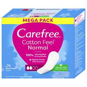 Carefree Slipové vložky s výtažkem z Aloe Vera Cotton Feel Normal 76 ks