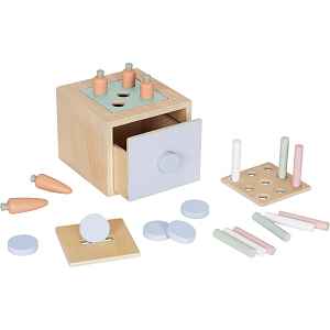 eliNeli Educational Box 3 in 1 sada hraček ze dřeva 1 ks