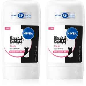 NIVEA Black & White Invisible Clear tuhý antiperspirant výhodné balení