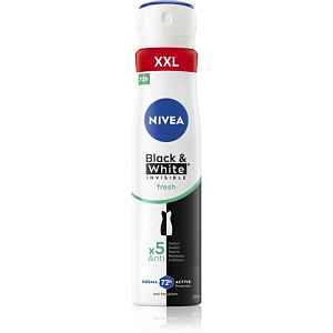 NIVEA Invisible Black & White Fresh antiperspirant ve spreji pro ženy 250 ml