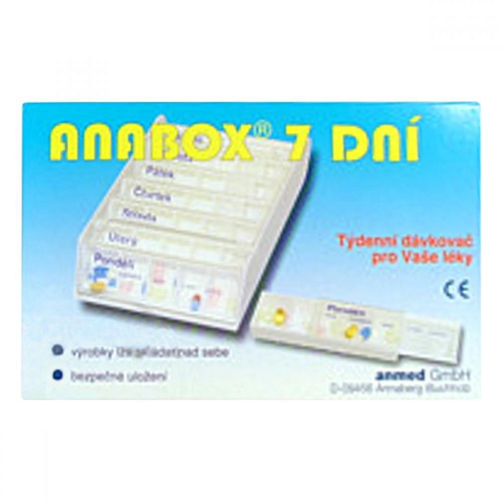 Dávkovač na léky ANABOX 7 dní bílý
