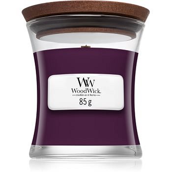 Woodwick Dark Poppy vonná svíčka s dřevěným knotem 85 g