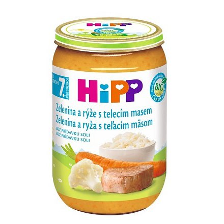 HiPP JUNIOR MENU BIO Zelenina s rýží a telecím masem220g