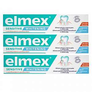 Elmex Sensitive Whitening pasta pro přirozeně bílé zuby 3 x 75 ml