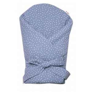 Mušelinová zavinovačka s výztuží na zavazování DOTS, jeans