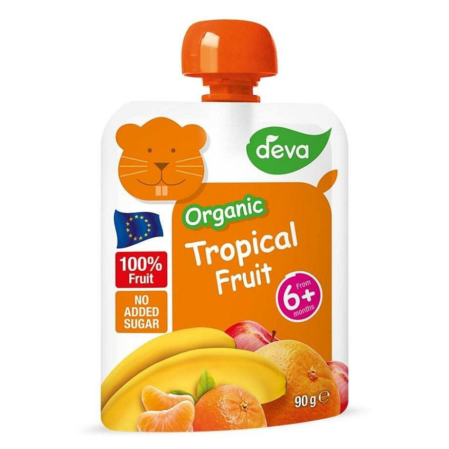 DEVA Ovocná kapsička 100% ovoce Tropické ovoce od 6.měsíce BIO 90 g