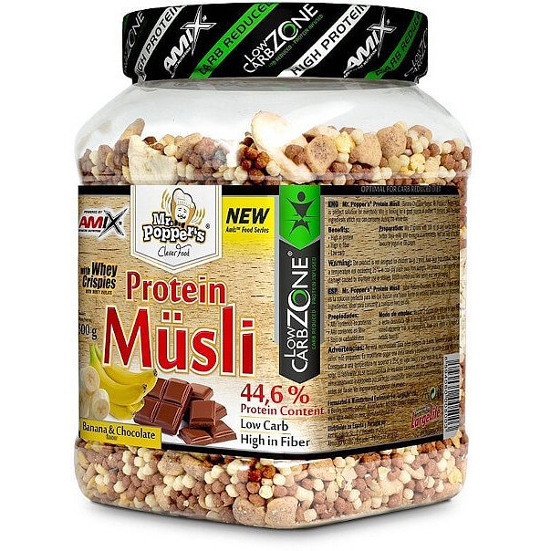 AMIX Mr. Popper ´s Protein Müsli, Banán-čokoláda, 500g