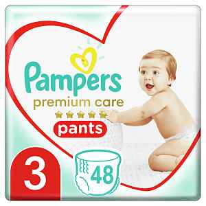 PAMPERS Premium Care Pants 3 MIDI (6-11 kg) 48 ks Value Pack – plenkové kalhotky