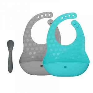 Bblüv sada 2ks bryndáků se lžičkou Pöket Grey/Aqua