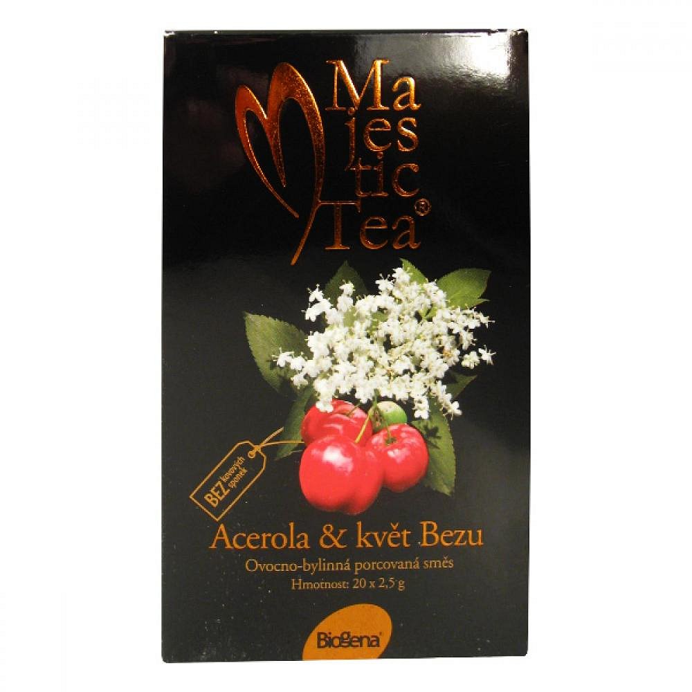 BIOGENA čaj Majestic tea Acerola + květ Bezu 20x2.5 g, poškozený obal