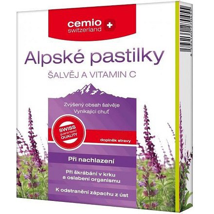 Cemio Alpské pastilky ŠALVĚJ a VITAMIN C pst.30+10