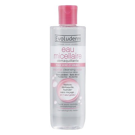 Evoluderm Micelární voda pro suchou a citlivou pleť 250 ml
