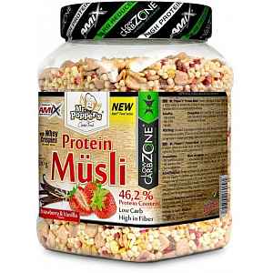 AMIX Mr. Popper ´s Protein Müsli, Jahoda-vanilka, 500g