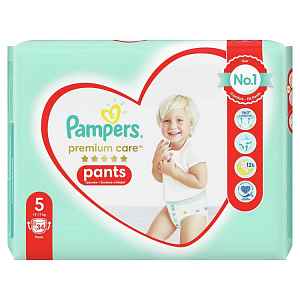PAMPERS Premium Care Pants 5 JUNIOR (12-17 kg) 34 ks Value Pack – plenkové kalhotky