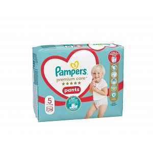 PAMPERS Premium Care Pants 5 JUNIOR (12-17 kg) 34 ks Value Pack – plenkové kalhotky