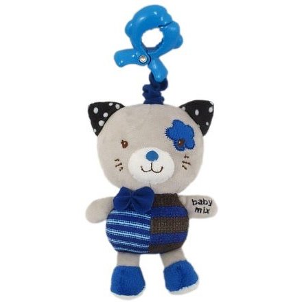 Dětská plyšová hračka s hracím strojkem Baby Mix kočička modrá