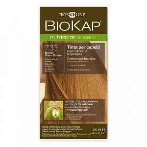 BIOKAP Nutricolor Delicato 7.33 Blond Zlatá pšenice barva na vlasy 140 ml