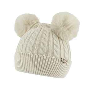 BN Pletená zimní čepice Bambulka - béžová, vel. 48-54 cm