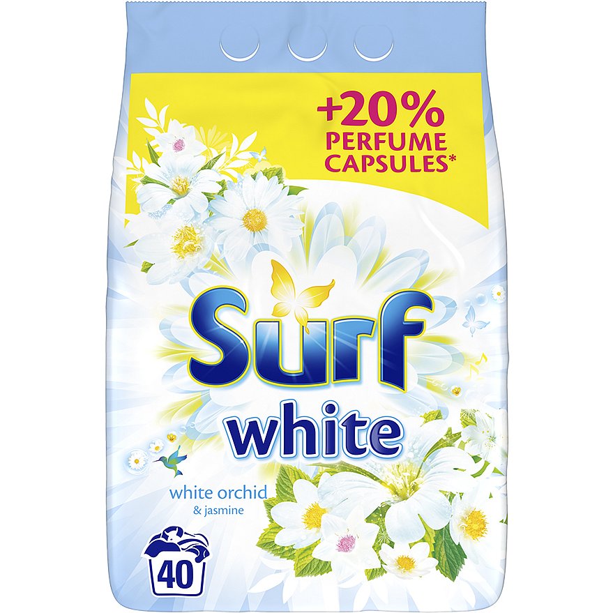 SURF White Orchid & Jasmine 2,8 kg (40 dávek) - prací prášek na bílé prádlo