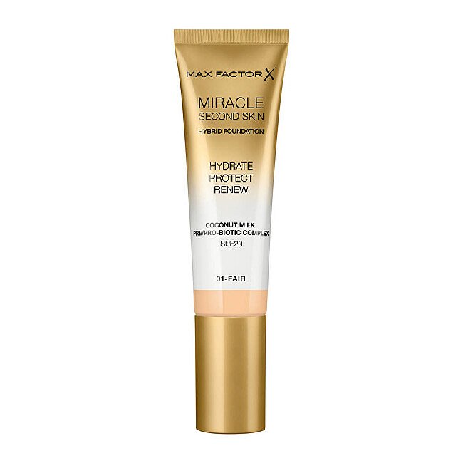 Max Factor Pečující make-up pro přirozený vzhled pleti Miracle Touch Second Skin SPF 20 01 Fair 30 ml