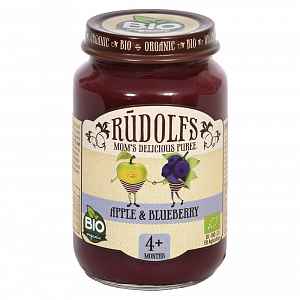RUDOLFS Bio příkrm jablko a borůvky 4m+ 190 g