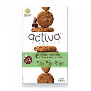Belkorn Activa Protein sušenky s belgickou čokoládou 120 g