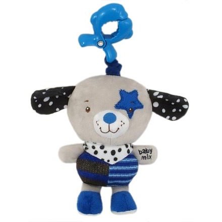 Dětská plyšová hračka s hracím strojkem Baby Mix pejsek modrá