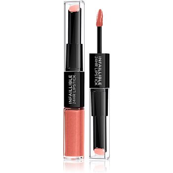 L’Oréal Paris Infallible dlouhotrvající rtěnka a lesk na rty 2 v 1 odstín 404 Corail Constant 5 ml