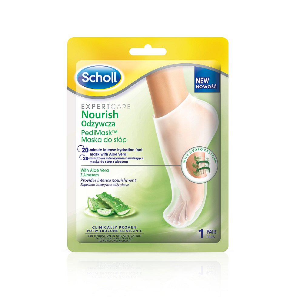 Scholl Expert Care vyživující maska na nohy s aloe vera 1ks