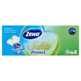 Zewa Softis Protect parfémované papírové kapesníčky 4-vrstvé  10 x 9 ks