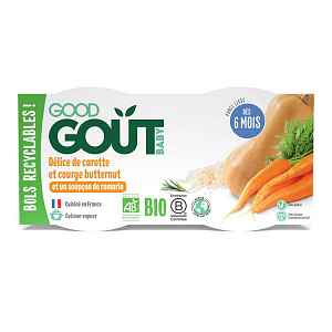 2x GOOD GOUT BIO Pyré z máslové dýně a mrkve 190 g