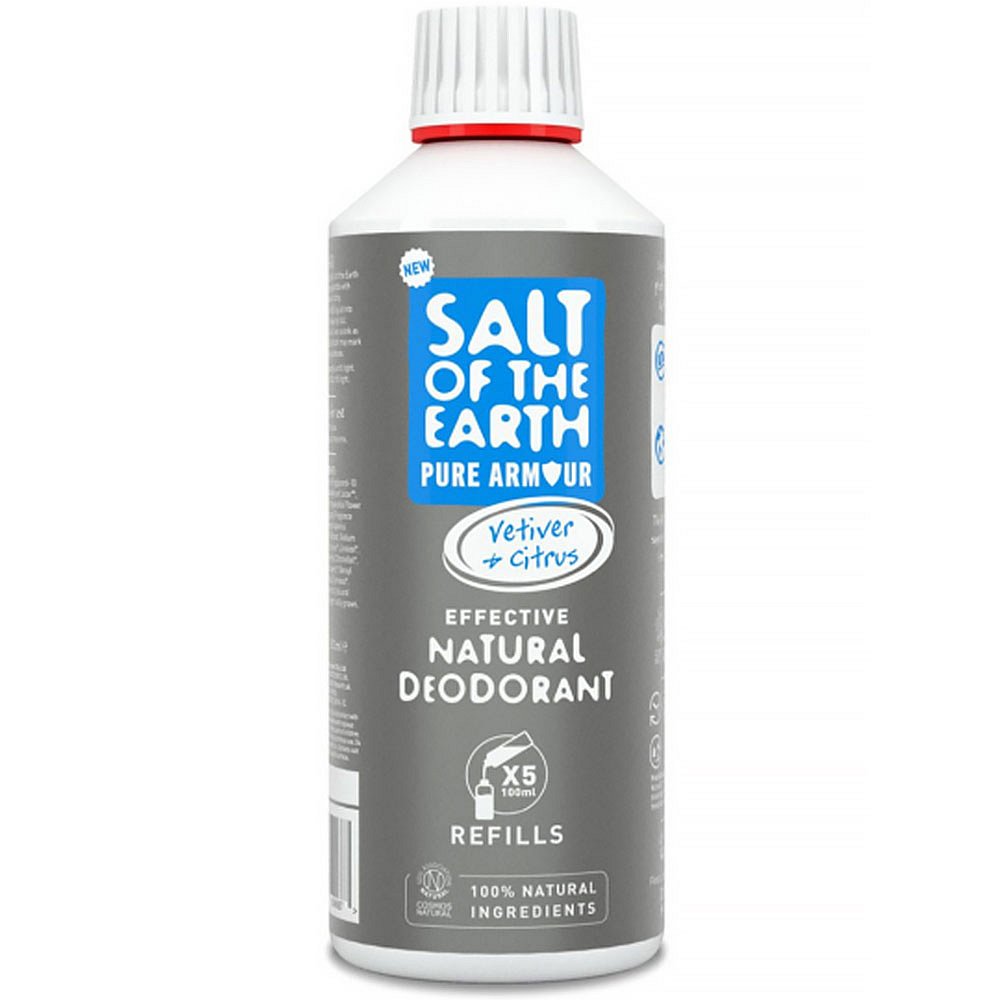 SALT OF THE EARTH Přírodní minerální deodorant Pure Amour Vetiver & Citrus pro muže náhradní náplň 500 ml
